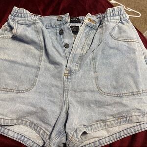 RVCA Blue Jean Shorts High-Waisted Casual